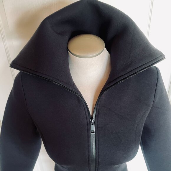 Zara Scuba Black Fitted Neoprene -Effect Jacket - Picture 3 of 16